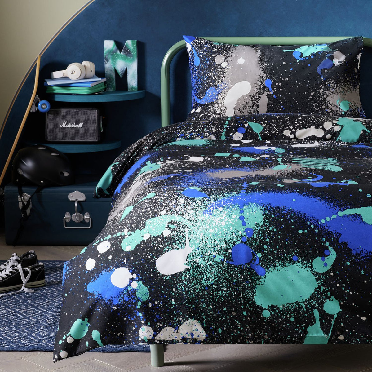Argos Home Paint Splash Graffiti Kids Bedding Set - Double