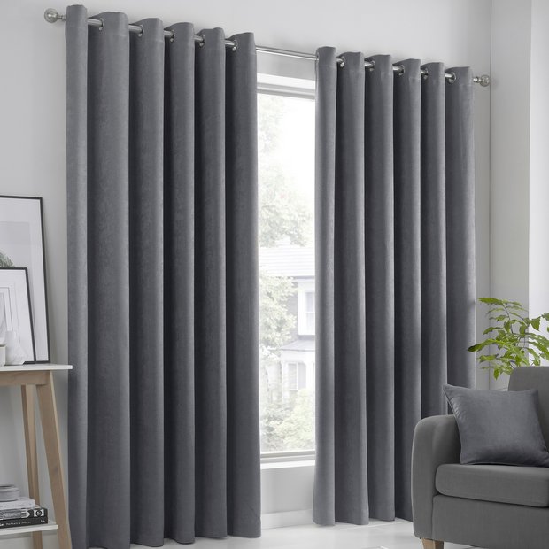 Fusion dim out curtains charcoal 117x137cm - British product