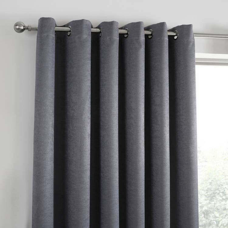 Fusion dim out curtains charcoal 117x137cm - British product