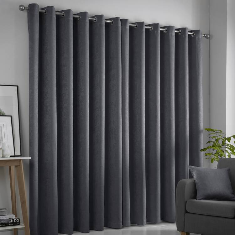 Fusion dim out curtains charcoal 117x137cm - British product