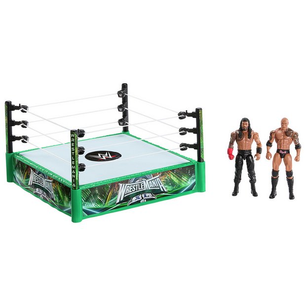 Mattel WWE Bloodline Rules playset with WrestleMania ring and 2 action figures, imported from the UK
