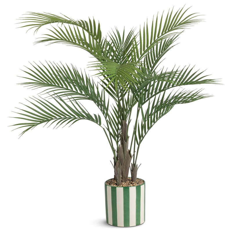 Home faux palm tree 44 inch striped ceramic pot, UK version