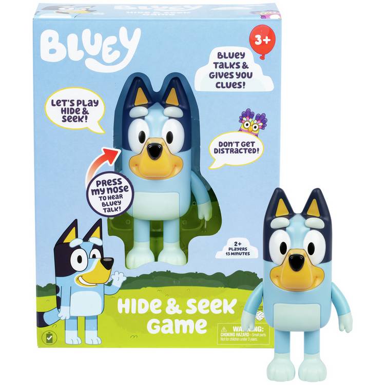 Bluey Hide & Seek interactive game figure, imported from the UK