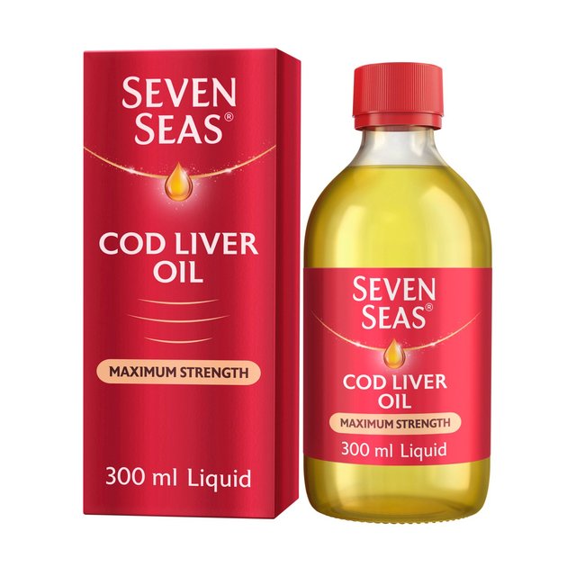 Seven Seas Cod Liver Oil Plus Omega-3 Maximum Strength Liquid   300ml GOODS M&S   