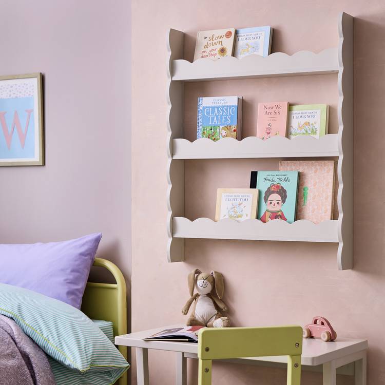 Habitat wavy grey wall storage shelf - British product