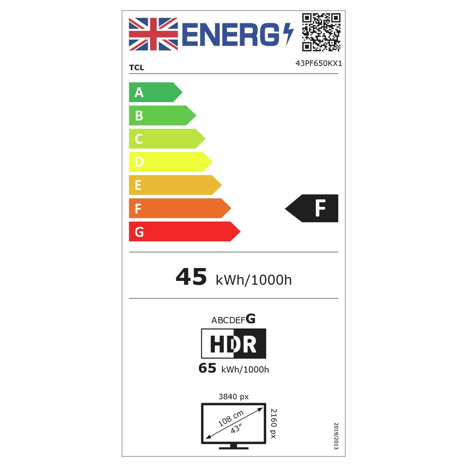 TCL Smart TV 4K UHD 43 inch - British product