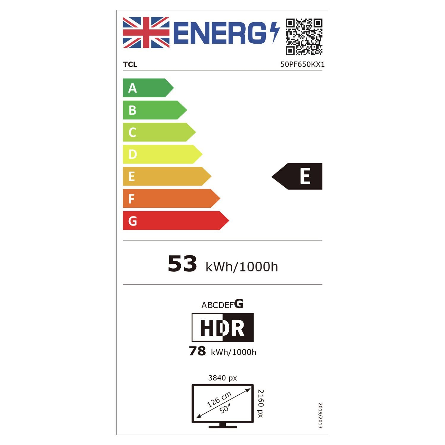 TCL 50PF650K 4K HDR Smart TV 50 inch - British product