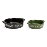Habitat stoneware tapas dishes black khaki set - British product
