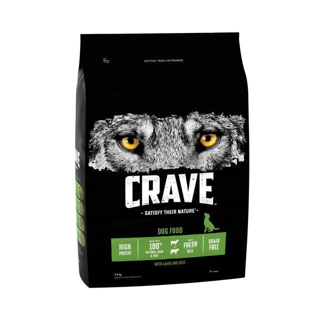 Crave Natural Grain Free Adult Complete Dry Dog Food Lamb & Beef    2.8kg GOODS M&S   