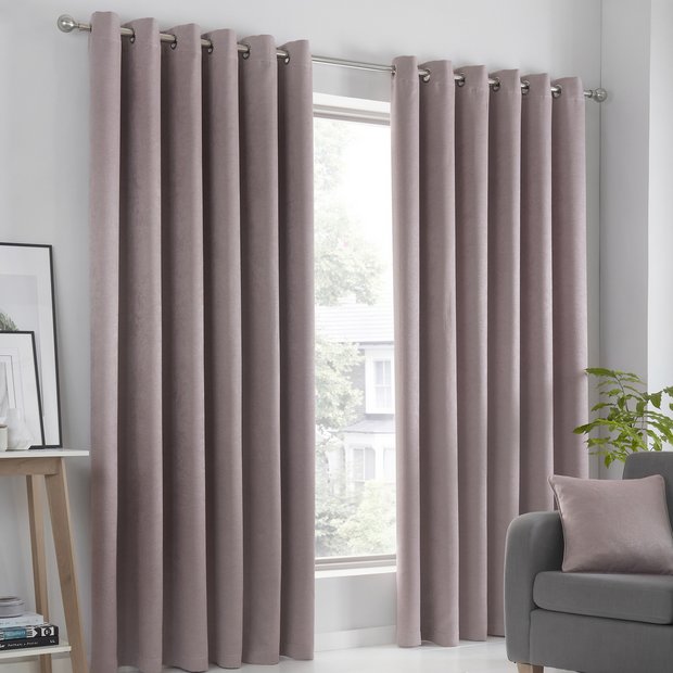 Fusion dim out eyelet curtains blush pink 117x137cm (British brand)