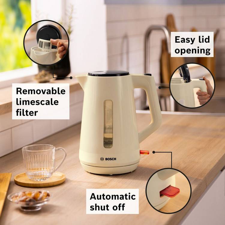 Bosch MyMoment kettle cream 1.7L (British brand)