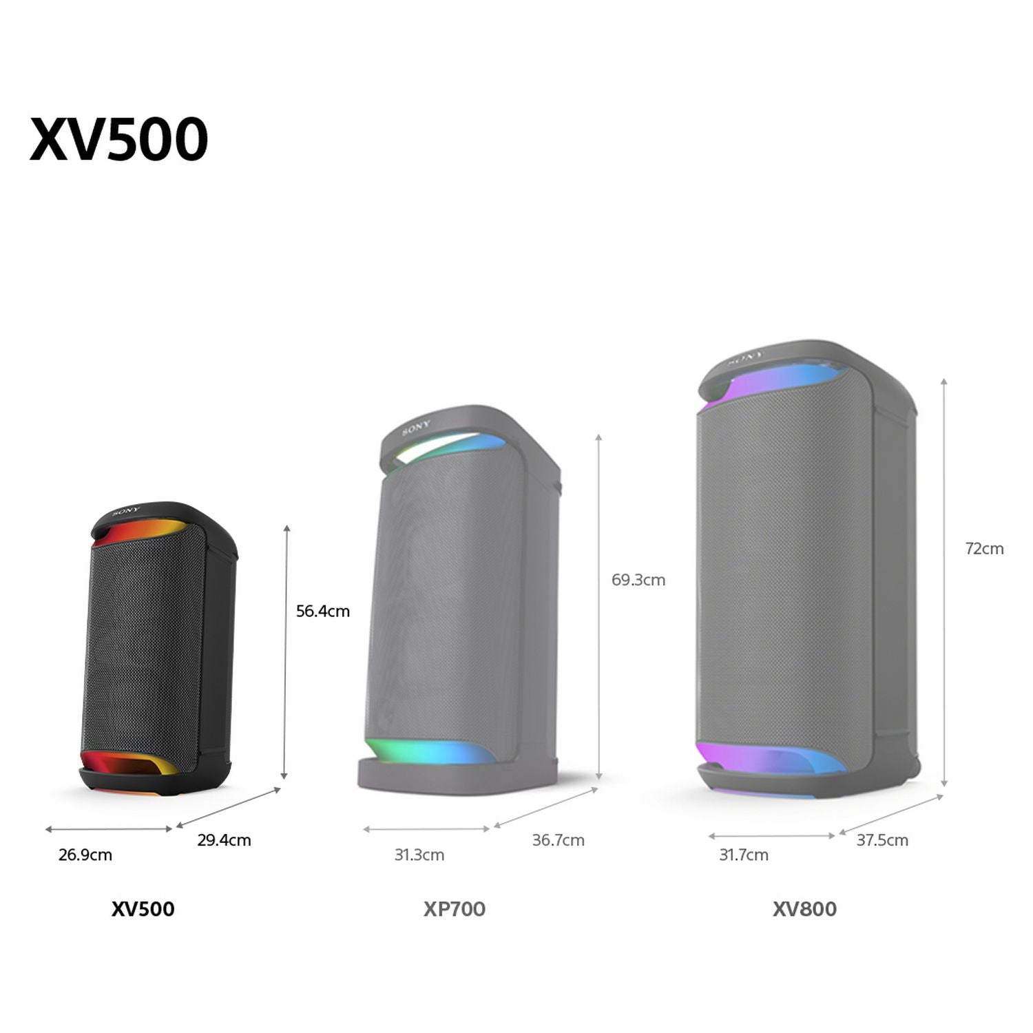 Sony SRS-XV500 portable party speaker black, imported from the UK