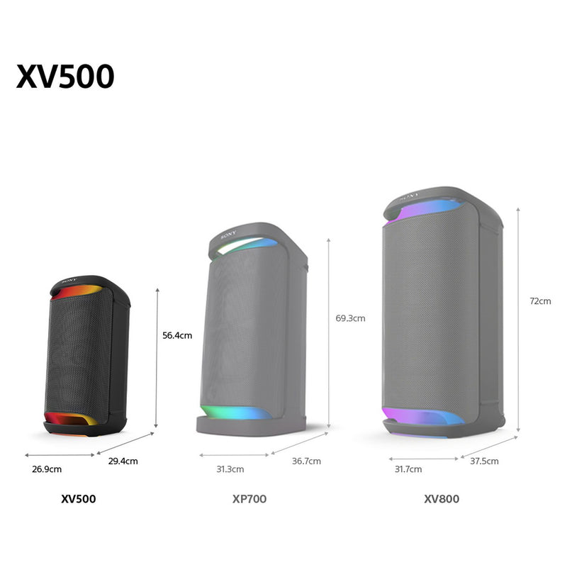 Sony SRS-XV500 portable party speaker black, imported from the UK