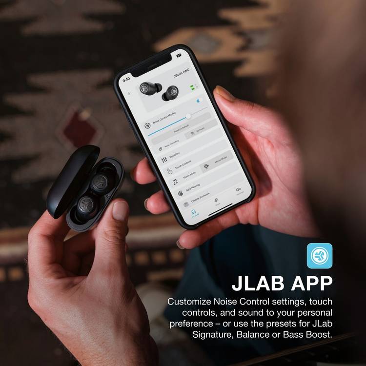 JLab JBuds ANC true wireless earbuds black, imported from the UK