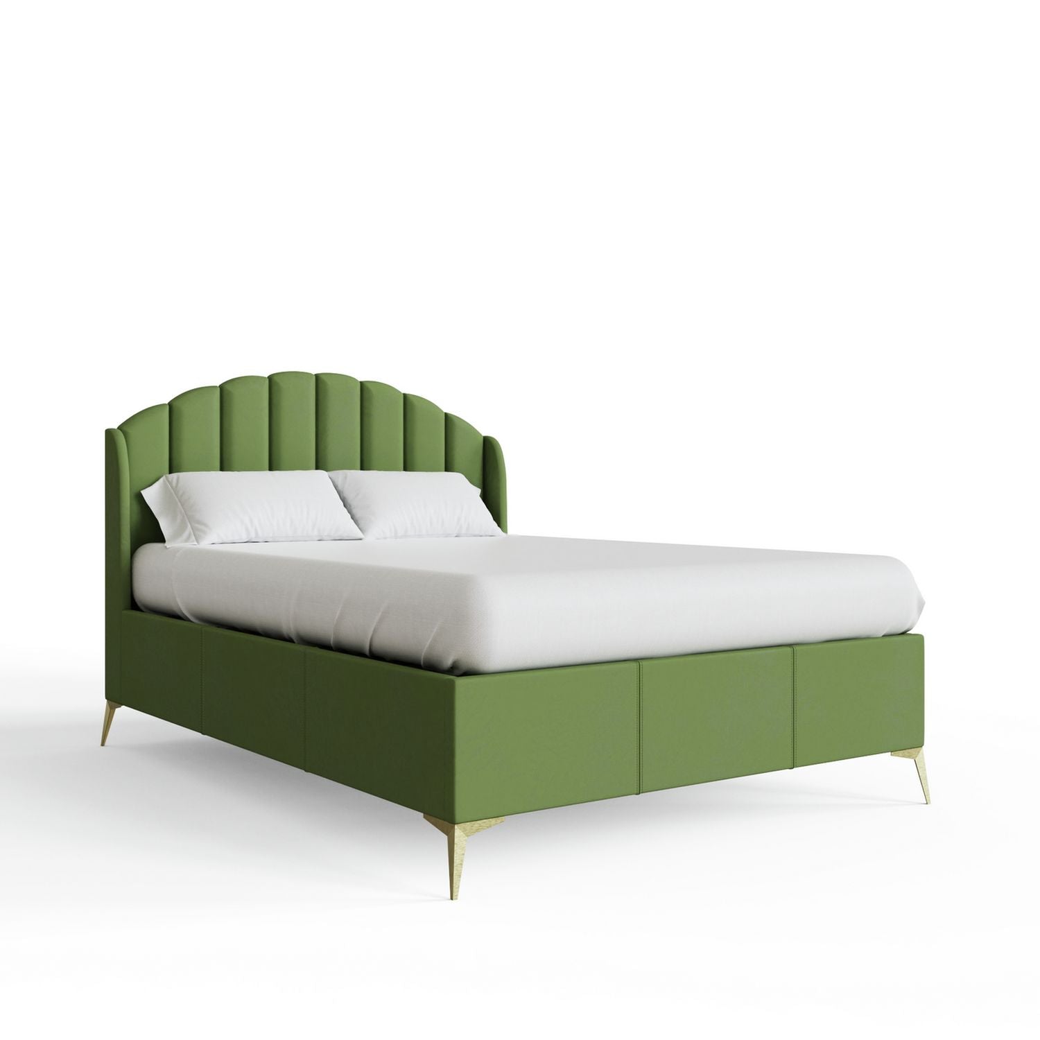 GFW Pettine Double Velvet End Lift Ottoman Bed - Green