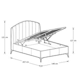 GFW Pettine Double Velvet End Lift Ottoman Bed - Green