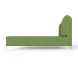 GFW Pettine Double Velvet End Lift Ottoman Bed - Green