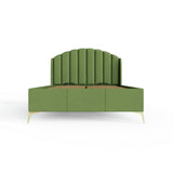 GFW Pettine Double Velvet End Lift Ottoman Bed - Green