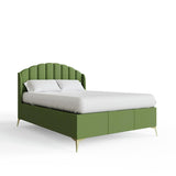 GFW Pettine Kingsize Velvet End Lift Ottoman Bed - Green