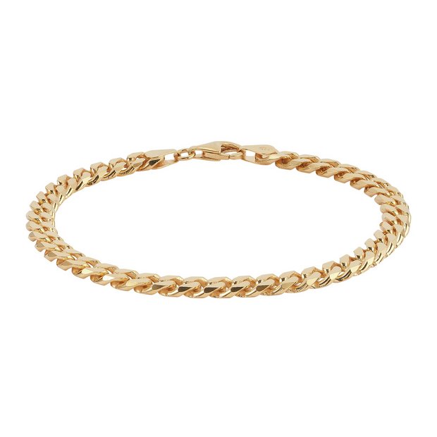 Revere 9ct gold plated sterling silver curb bracelet (British brand)