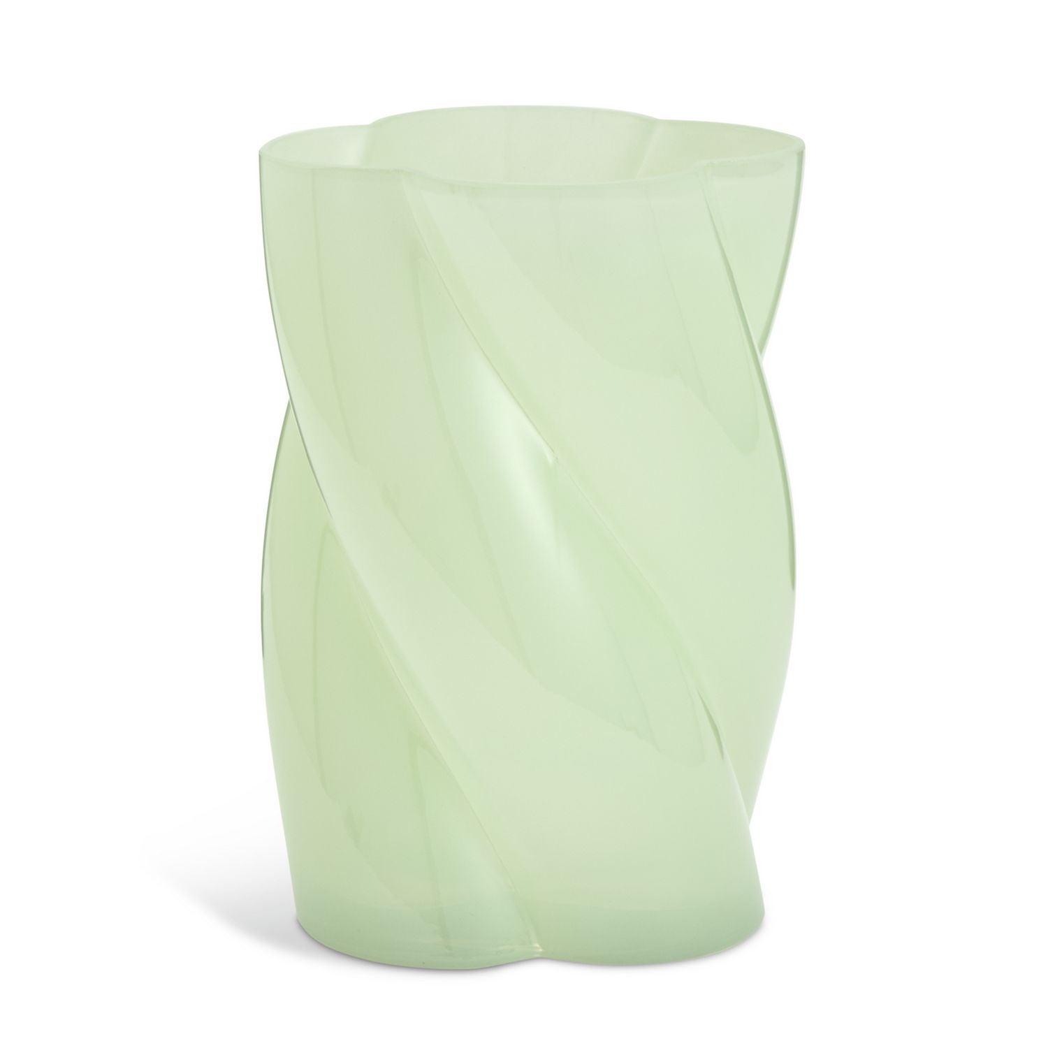 Habitat twisted glass vase green 19cm, imported from the UK