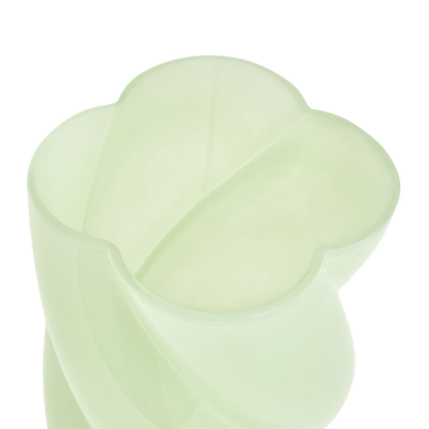 Habitat twisted glass vase green 19cm, imported from the UK