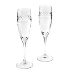 Wedgwood set of two crystal champagne flutes with 210ml capacity (British brand)