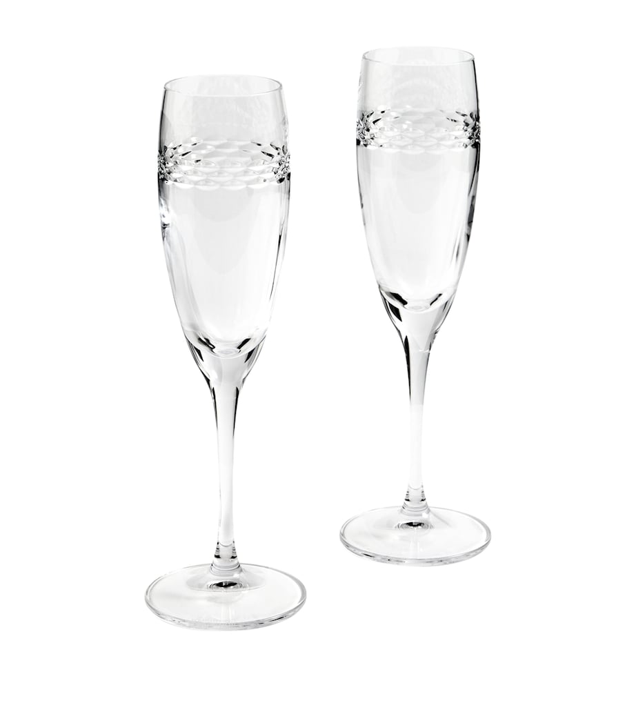 Wedgwood set of two crystal champagne flutes with 210ml capacity (British brand)