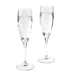 Wedgwood set of two crystal champagne flutes with 210ml capacity (British brand)