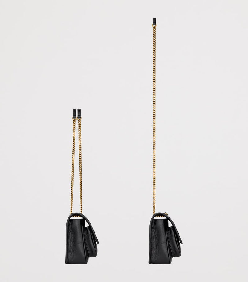 Saint Laurent Mini Niki shoulder bag with YSL monogram, imported from the UK