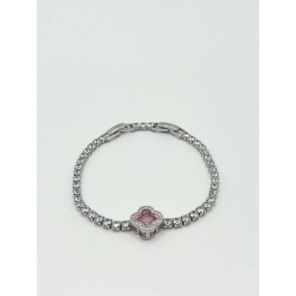SVNX Pink Clover diamante bracelet 19.5cm, UK version