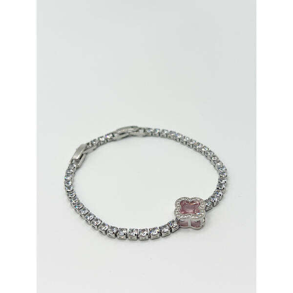 SVNX Pink Clover diamante bracelet 19.5cm, UK version