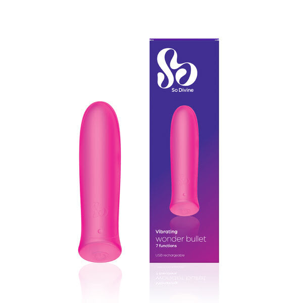 So Divine Wonder Bullet pink rechargeable vibrator, imported from the UK