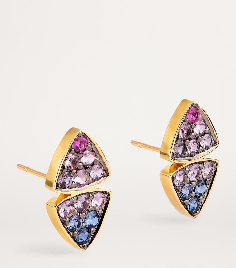 Emily P. Wheeler yellow gold sapphire stud earrings - British product