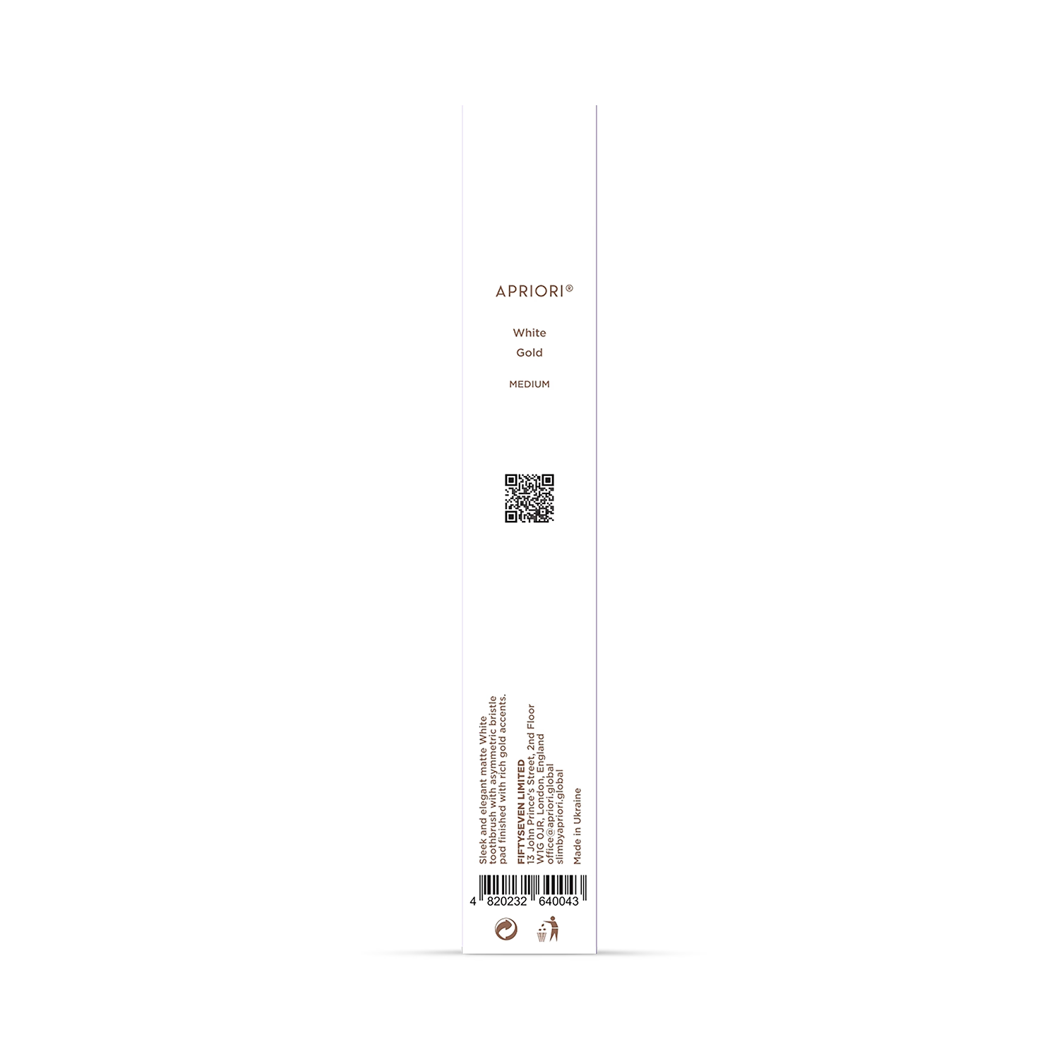 APRIORI toothbrush white gold medium (British brand)