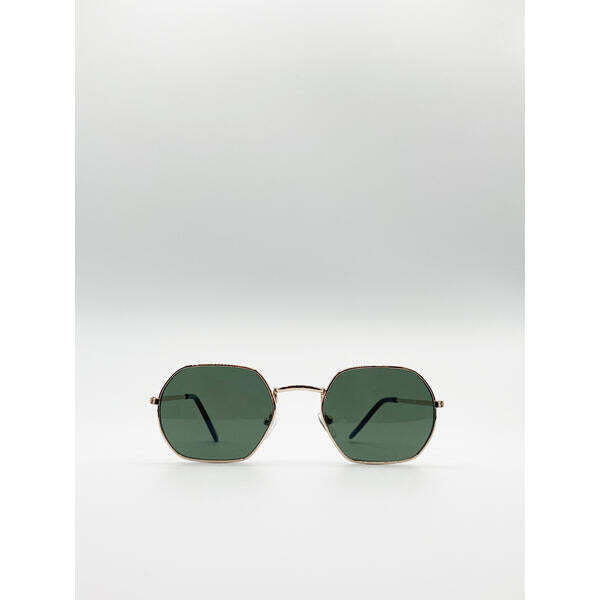 SVNX hexagon metal frame sunglasses gold - British product
