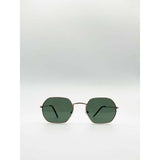 SVNX hexagon metal frame sunglasses gold - British product