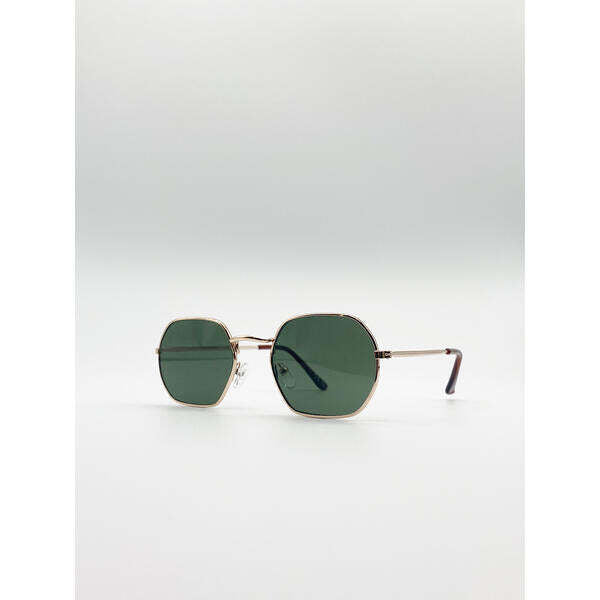 SVNX hexagon metal frame sunglasses gold - British product