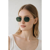 SVNX hexagon metal frame sunglasses gold - British product