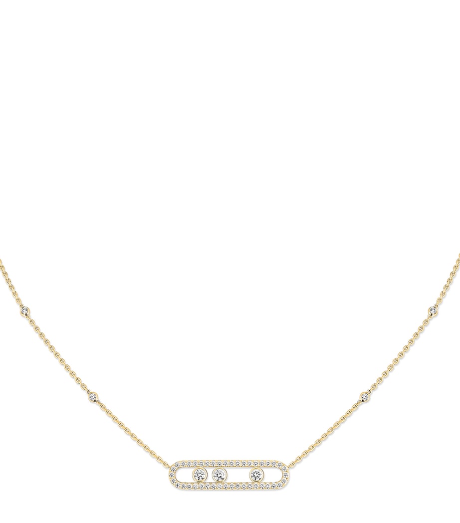 Messika Move Classique necklace yellow gold diamond pavé 0.70ct, imported from the UK