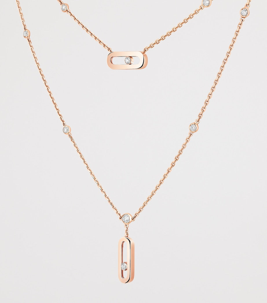 Messika Move Uno pink gold diamond necklace 0.30ct, imported from the UK