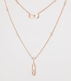 Messika Move Uno pink gold diamond necklace 0.30ct, imported from the UK