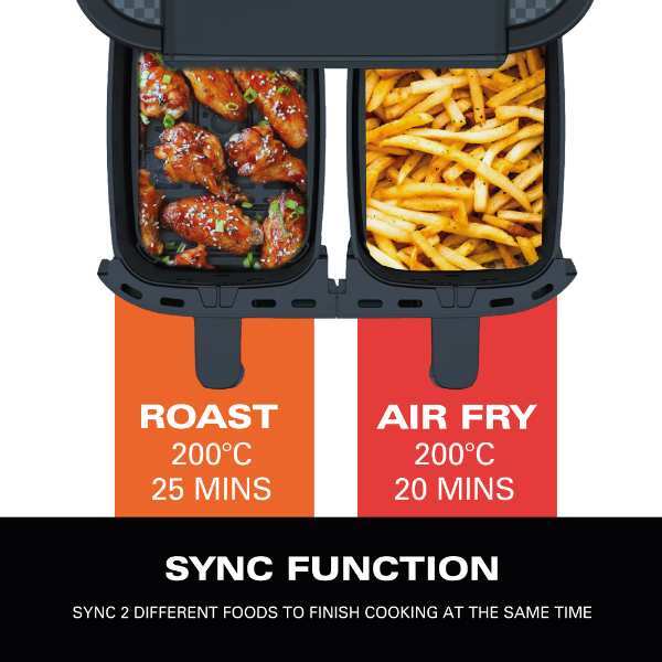Hamilton Beach HealthyCook Dual Air Fryer 8L, UK version