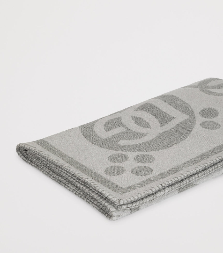 Dolce & Gabbana Casa wool logo jacquard throw 140cm x 180cm - British product