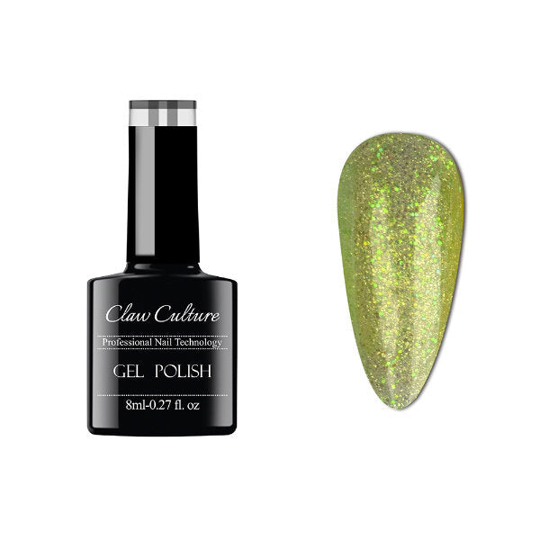 Claw Culture gel nail polish sparkle yellow limited edition 8ml (British brand)