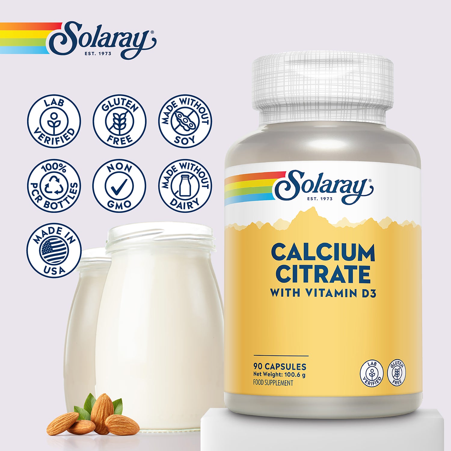 Solaray Calcium Citrate with Vitamin D 90 capsules (British brand)