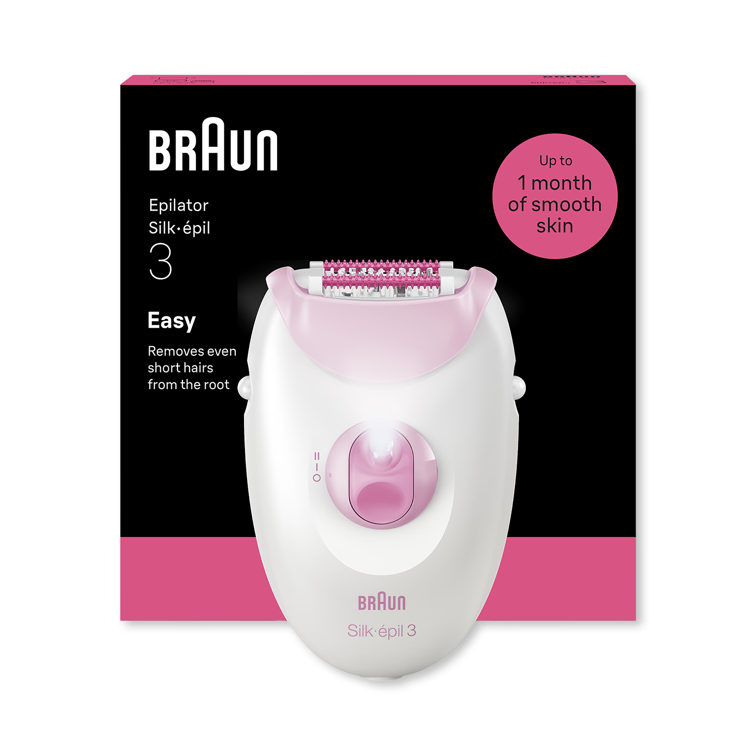 Braun Silk·épil 3 corded epilator pink, UK version