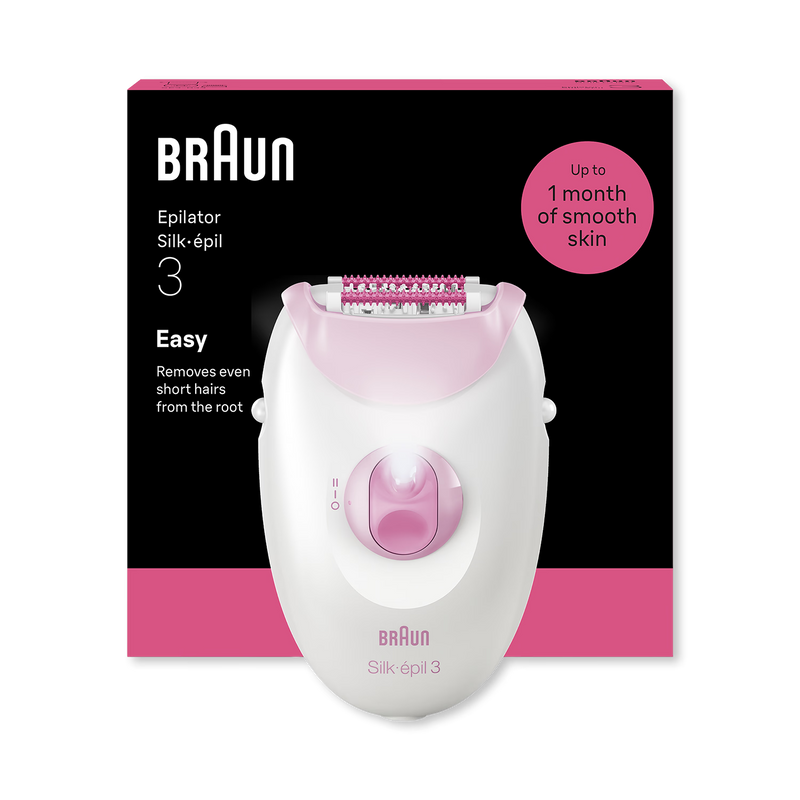 Braun Silk·épil 3 corded epilator pink, UK version