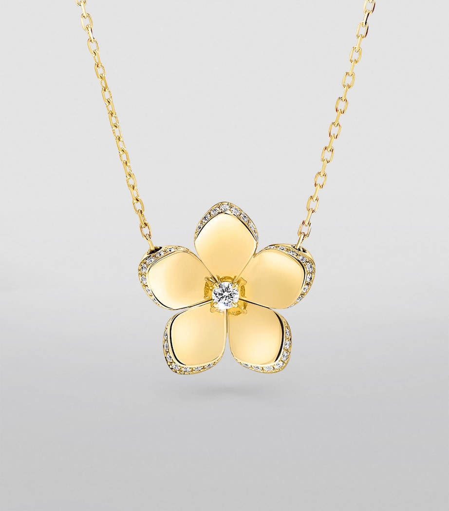 Graff Wild Flower yellow gold diamond pendant, imported from the UK