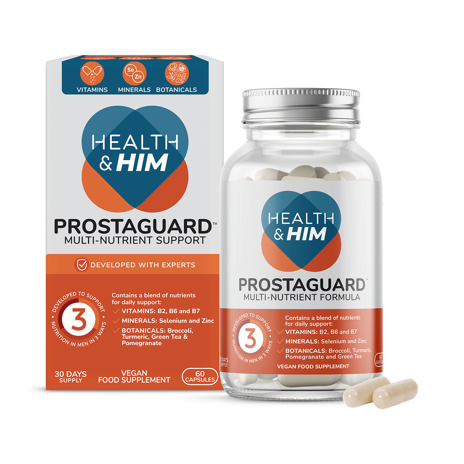 Health & Him Prostate Multi Nutrient Formula 60 Capsules, UK version